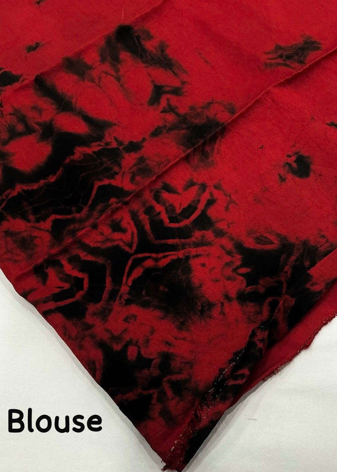 Black red embroidery saree.