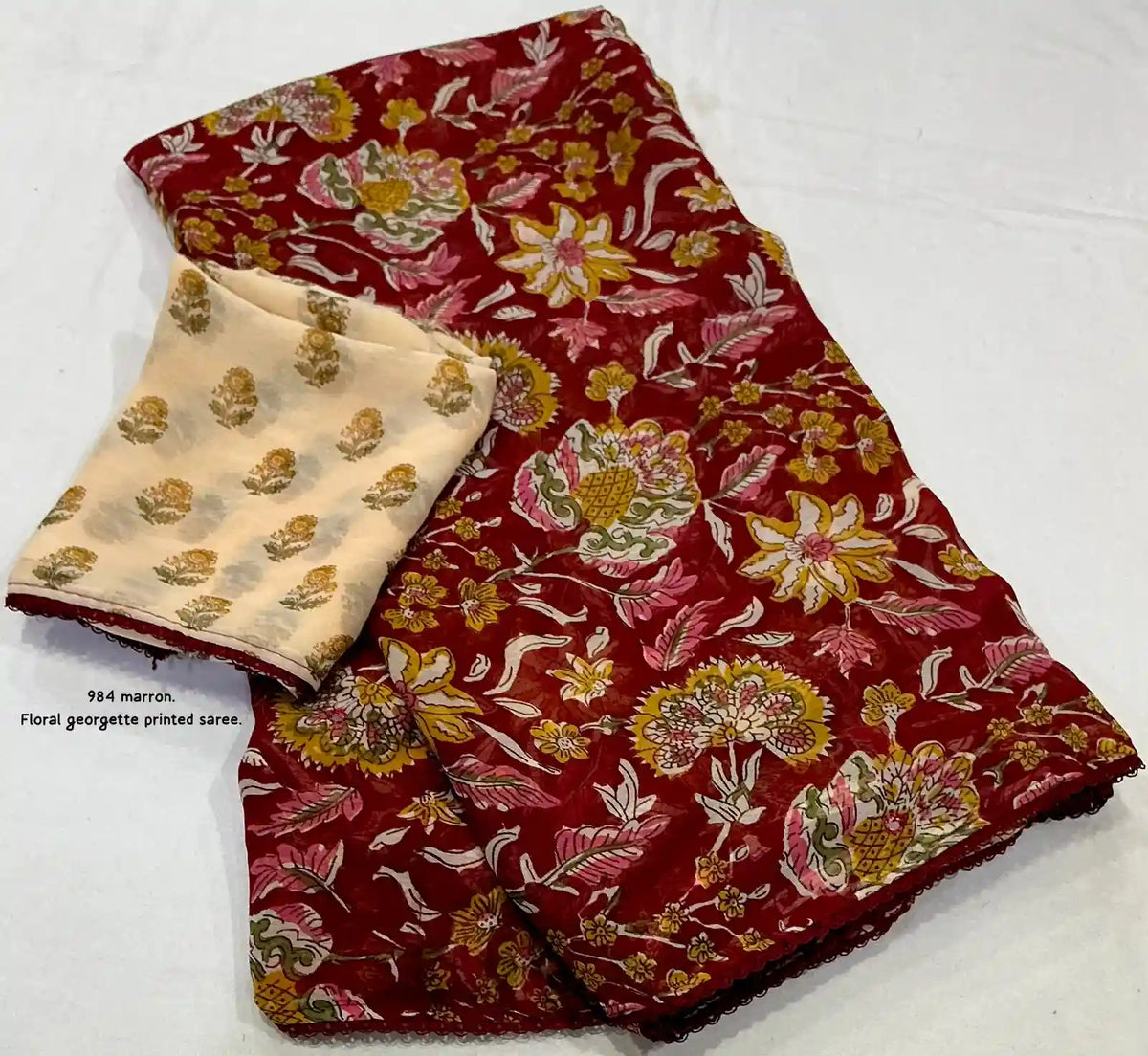Ak-  984 floral georgette