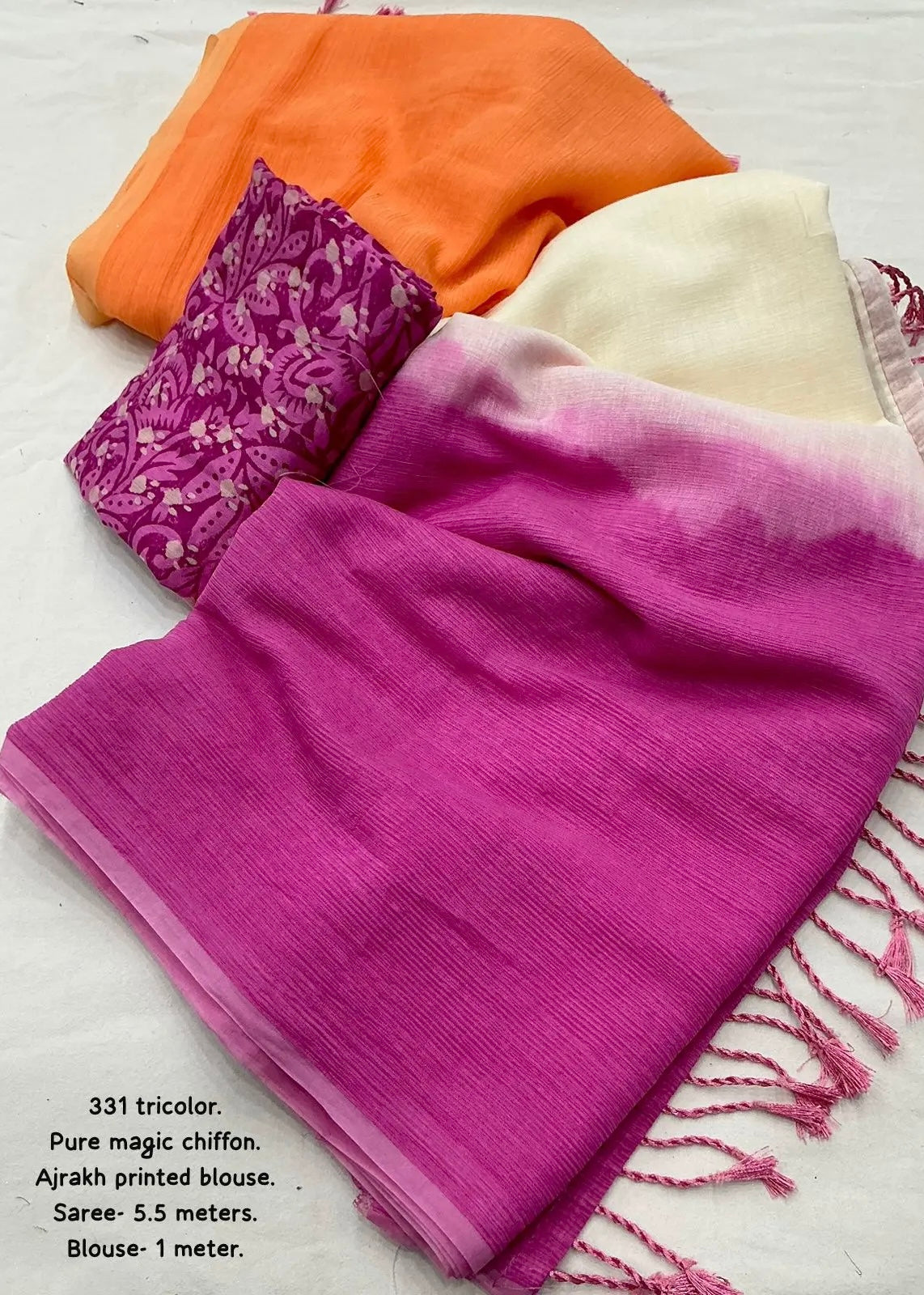 Pure chiffon saree.