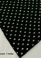 Black satin chiffon saree.