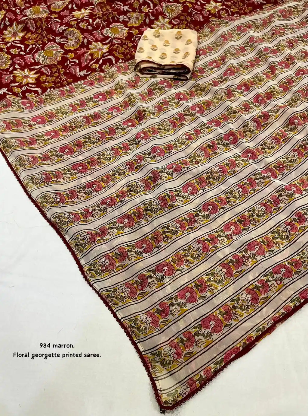 Ak-  984 floral georgette