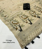 AK-712 Chifiya Linen Saree