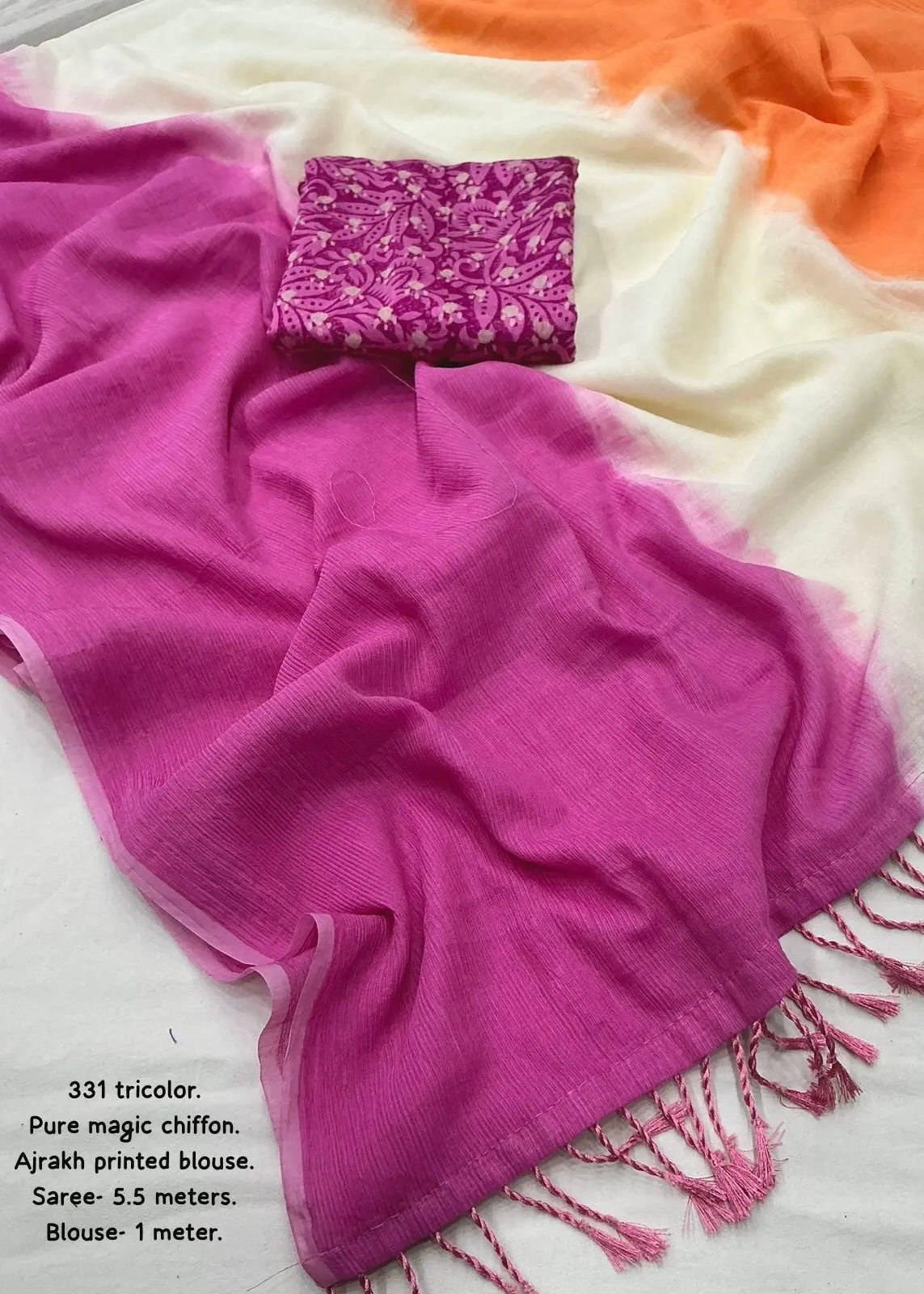 Pure chiffon saree.