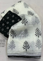 Crush white and black embroidery saree.