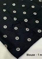 Black chiffon satin saree.