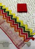 Pure georgette hand painted saree.