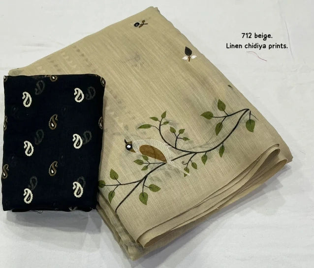 AK-712 Chifiya Linen Saree
