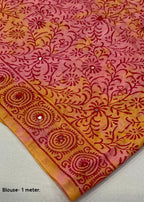 Pure chiffon hand painted saree.