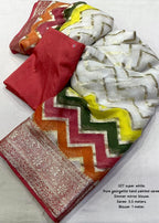 Pure georgette hand painted saree.