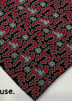 Black poly ajrakh cotton saree.