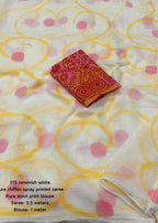 Pure chiffon hand painted saree.
