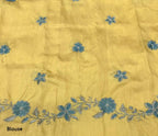 Blue paper crush saree.