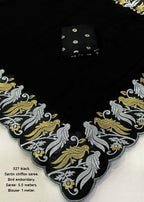 Black chiffon satin saree.