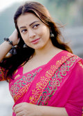 Pure ajrakh hand work saree.