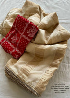 Pure chanderi ivory saree.