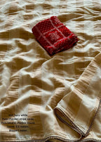 Pure chanderi ivory saree.