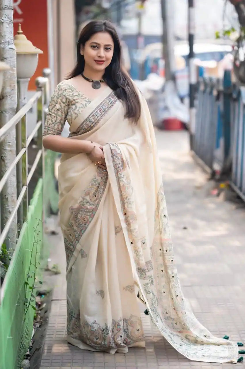 Ak- 693 Madhubani linen