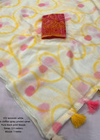 Pure chiffon hand painted saree.