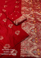 Sindoor red pure georgette crape saree.